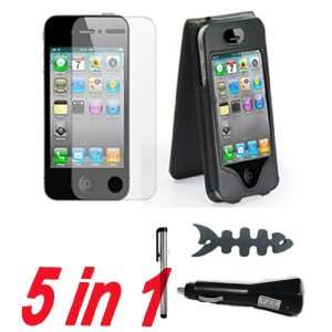  5 Pack Accessory Bundle Case Cable Charger for iPhone 4 