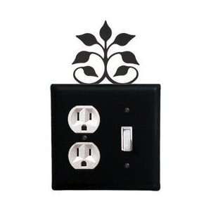    Wrought Iron Leaf Fan Double Outlet/Switch Cover