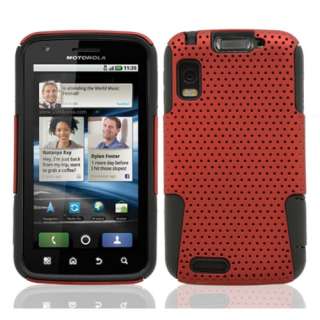   MB860 2 in1 Hybrid Cover Case Red/Black + Screen Protector  