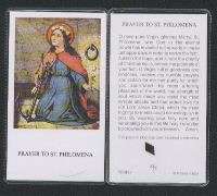 Saint Philomena 3rd Class Relic Holy Card Miracleworker  