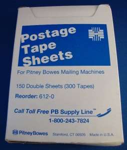 PITNEY BOWES POSTAGE TAPE SHEETS #612 0 for MAILING NEW  
