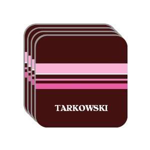 Personal Name Gift   TARKOWSKI Set of 4 Mini Mousepad Coasters (pink 