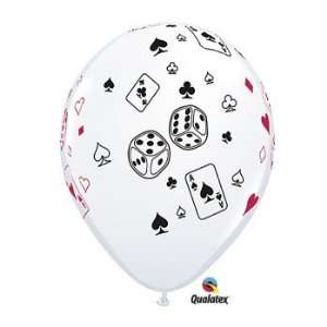 Casino Night Cards & Dice 11 Inch Latex Balloons, Qualatex 