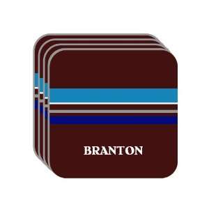 Personal Name Gift   BRANTON Set of 4 Mini Mousepad Coasters (blue 