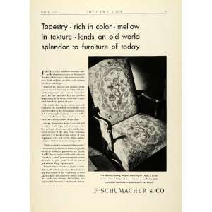 1930 Ad F. Schumacher Fabric Tapestry Household Furniture Upholstery 