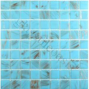  South Beach 3/4 x 3/4 Blue Gem Solid Glossy Glass Tile 