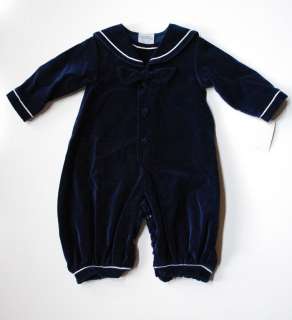 Winter BLUE Baby Boy Nautical Boutique Longall Romper 3 M Holiday 