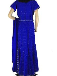Dark Blue Designer Choli Lehnga Lengha Chania Skirt L  