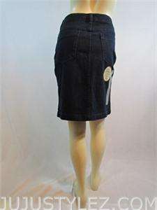   IZOD Stretch Denim Skirt Olive Green Blue Dark Blue 6 8 10 NWT  