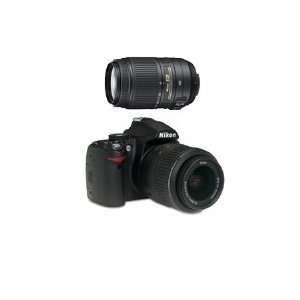  Nikon D3000 10.2MP DSLR & 55 300mm VR Lens Bundle Camera 