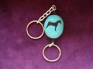Morgan Horse turquoise key chain ring  