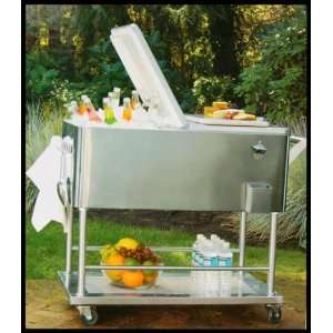  Large Stainless Steel Insulated Beverage Drink Cart Cooler 