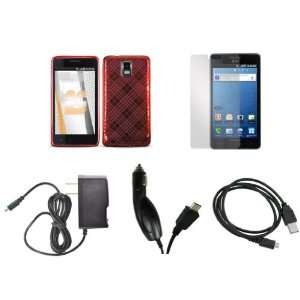  Samsung Infuse 4G (AT&T) Premium Combo Pack   Red Plaid Pattern 