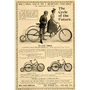  1898 Vintage Ad Rex Tandem Bicycle Cycle Bike Wheel 