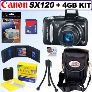  Canon Powershot SX120IS 10MP Digital Camera + 4GB 