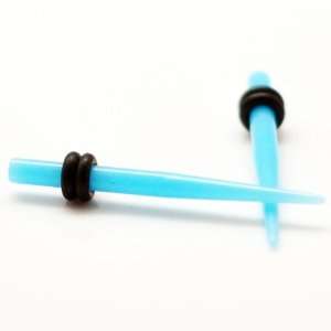 Sky Blue Neon Ear Taper & Stretcher Gauge Ear Plugs ~ 10G 