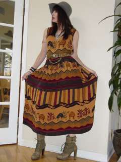 Vtg 70s Hippie Gauze INDIA Ethnic FESTIVAL Boho Maxi Dress  