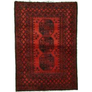  33 x 48 Red Hand Knotted Wool Afghan Rug Furniture 