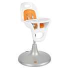 Boon Flair Pedestal High Chair w/ Pneumatic Lift White Seat & Orange 
