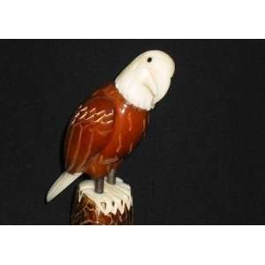  Ivory Bald Eagle Tagua Nut Figurine Carving, 4.4 x 2.8 x 1 