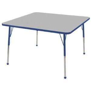  48 Square Adjustable Activity Table in Gray Edge Banding 