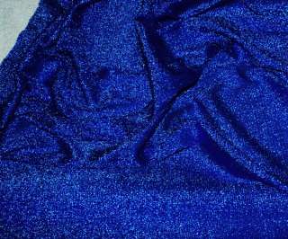 BOUCLE KNIT LAME STRETCH FABRIC ROYAL 48 BY THE YARD  