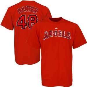   Los Angeles Angels) Name and Number T Shirt (Red)