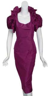 MARC BOUWER Amethyst Taffeta 2pc Eve Suit Dress 2 NEW  