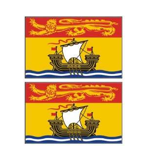  2 New Brunswick Canada Flag Stickers Decal Bumper Window 