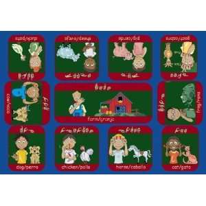  Joy Carpets 1432C Signs on the Farm 5 ft.4 in. x 7 ft.8 in 