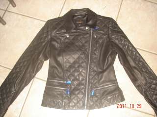 NWT Laundry by Shelli Segal Leather Motocycle Jacket XS $400+  