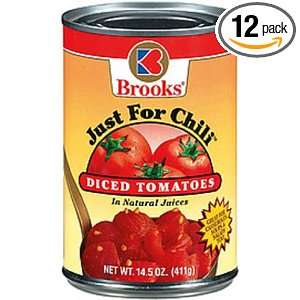 Brooks Just for Chili Diced Tomatoes, 14.50 Ounce (Pack of 12)