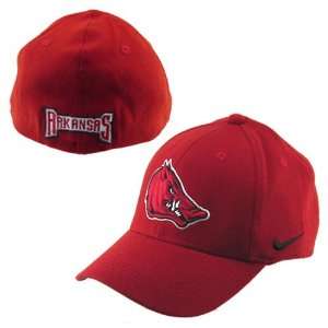   Arizona Razorbacks Crimson Swoosh Flex Fit Hat.