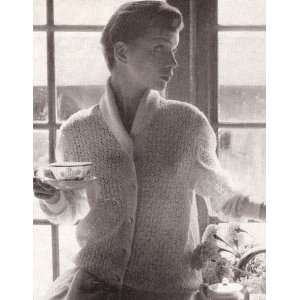  Vintage Knitting PATTERN to make   Knitted Lace Bed Jacket 
