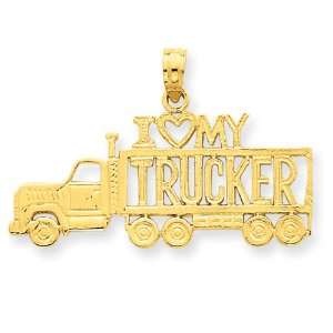  14k I Love My Trucker Truck Pendant West Coast Jewelry 