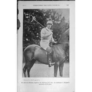   Antique Portrait Devereux Milburn Polo Horse Sport