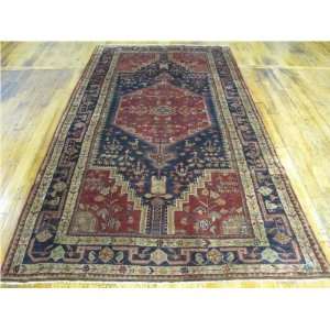  54 x 105 Red Persian Hand Knotted Wool Hamedan Runner 