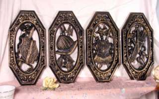 Set of Vintage Homco Medieval Wall Plaque Armor Shield  