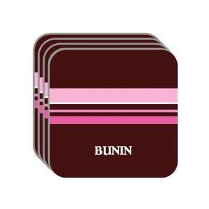 Personal Name Gift   BUNIN Set of 4 Mini Mousepad Coasters (pink 