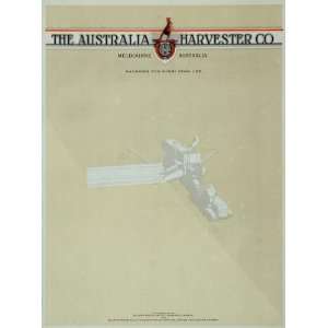  1934 Australia Harvester Farm Machine Kangaroo Print Ad 