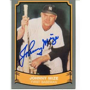  Johnny Mize Autographed / Signed 1989 Pacific Card 