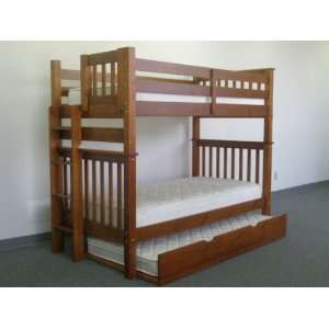  Bunk Bed Tall Twin over Twin Mission style   Side Ladder 