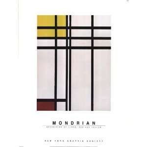   and Yellow Finest LAMINATED Print Piet Mondrian 24x32