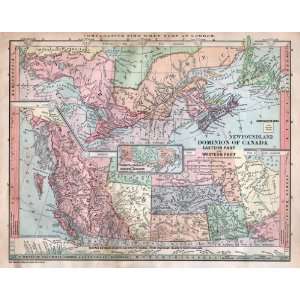  Monteith 1885 Antique Map of the Dominion of Canada 