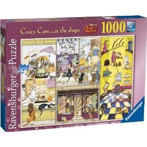  Ravensburger Crazy Cats At The Shops 1000Pc Jigsaw Puzzle 