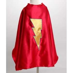  Red Kids Superhero Cape with a Yellow Lightning Bolt Toys 