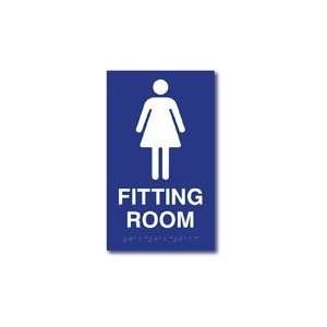   Womens Fitting Room Sign with Tactile Text and Grade 2 Braille   6x9