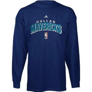   Mavericks Adidas Buzzer Beater Long Sleeve T Shirt