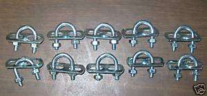Lot of 10 Hindley 3/8 pipe clamps U Bolts 11161 NEW  