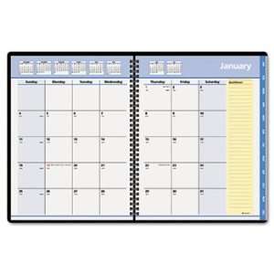  quicknotes Recycled Monthly Planner, 6 7/8 X 8 3/4, Black 